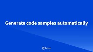 Generate code samples automatically with Redocly