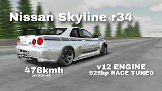 925hp Nissan Skyline r34 Race Tune [ Car Parking Multiplayer ]