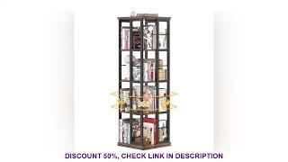 Rotating Bookshelf, Corner Bookshelf, 360 Display Wood Spinning Bookshelf, Floor Standing Bookcase N