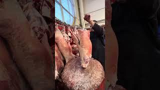 chop the meat into a barbecue