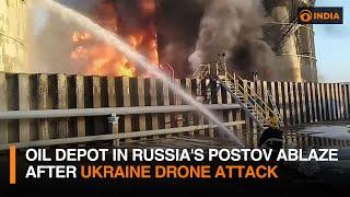 Oil Depot in Russia's Postov ablaze after Ukraine Drone attack || DDI GLOBAL