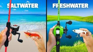 $100 Freshwater vs Saltwater Budget Fishing Challenge!