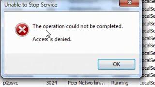 Unable to Stop Service: The operation could not be completed. Access is Denied (Task Manager)