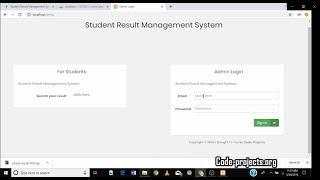 Student Result Management System project in php free download