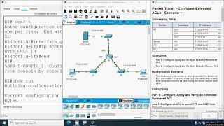 5.4.12 Packet Tracer - Configure Extended IPv4 ACLs - Scenario 1