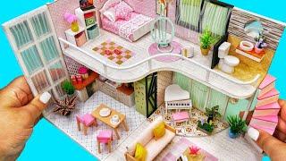 DIY MINIATURE DOLLHOUSE ~ Barbie Room Decor ~  BATHROOM, KITCHEN  BEDROOM  LIVING ROOM FOR A FAMILY