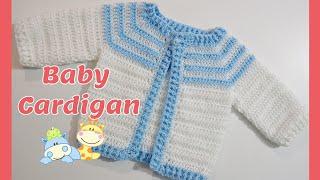 Crochet sweater for newborn baby . How to crochet a baby Cardigan 0-3 months