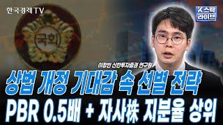 상법 개정 기대감 속 선별 전략ㅣPBR 0.5배 + 자사주 지분율 상위ㅣK-스탁 라이브ㅣ한국경제TV