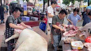 Cut pork and sell pork June 16