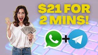 Make $21 Per 2 Minutes On WhatsApp And Telegram (Make Money Online 2022)