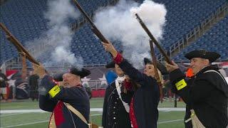 Michelle Beisner-Buck fires musket with Patriots' End Zone Militia 