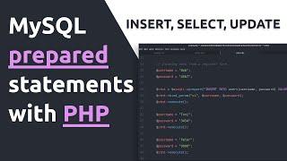 How to write mysql prepared statements with PHP to insert, select, and update data.