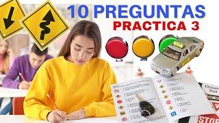 2022 EXAMEN ESCRITO DE CONDUCIR EN ESPAÑOL.Preguntas del Teorico para la Licencia de Manejo.PARTE 3