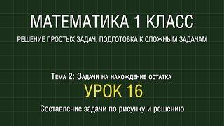 Математика 1 класс. Урок 16. Составление задачи по рисунку и решению (2012)