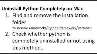 Uninstall Python 3 Completely on Mac (Remove All Files and Configurations)