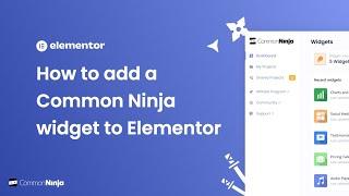 How to add a Common Ninja Widget to Elementor