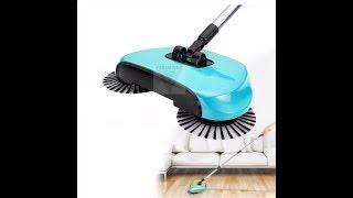 Hand Push Automatic  Sweeper Stainless Steel Spin Broom Mop Cloth Floor Cleaning