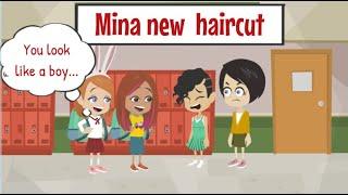 Mina's New Haircut - Nora and Mara Make Fun of Her Haircut - Mina English - English Comedy Animated.