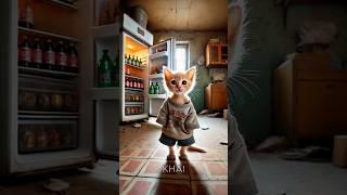 the Poor kitten Gets Bullied for Not Having Money to buy Drinks  #khai