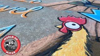 Casey Drake Makes - Sidewalk Chalk Artist in Winter Park, FL | Drawing Hei Hei from Disney's Moana!