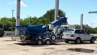 Mobile grain hopper PZM-220 - transportation in Hungary. Mobil gabonatartály PZM-220