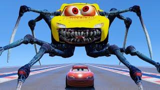 Epic Escape From Lightning McQueen Arachne Eater | McQueen vs McQueen Arachne Eater | GTA 5