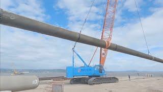 150 TONS CRAWLER CRANE KOBELCO | LIFTING PIPE | CRITICAL LIFTING