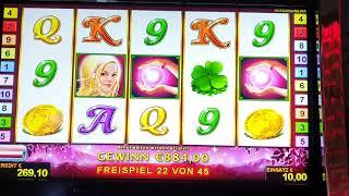 Lucky lady charm 10€ Einsatz 60 Freisspiele