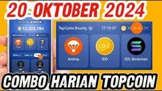 Tap Coins Daily Bounty 20 oktober 2024 | Tap Coin Daily Combo Today hari ini