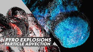 Colorful PYRO Explosions + Particle ADVECTION with Cinema 4D Particles