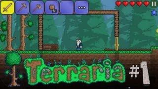 Let's Play Terraria iOS Edition- Noob Vs Crafting Table Episode 1