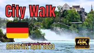 Rheinfall Schaffhausen - City Walking Bodensee   4K HDR ASMR April 2023