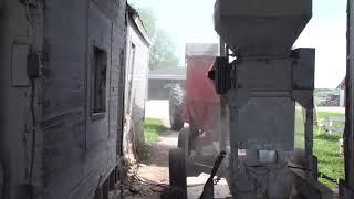 Grinding Corn for Cattle Feed, Wooden Grain Elevator