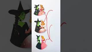 Elphaba and Glinda easy matching game #shorts #elphaba #art