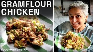 Healthy delicious GRAM FLOUR CHICKEN with cabbage!