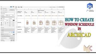 WINDOW SCHEDULE IN ARCHICAD #archicad #archicad25 #schedule