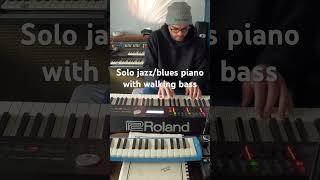 Solo jazz/blues piano improvisation with walking bass with some Thelonious Monk inspiration