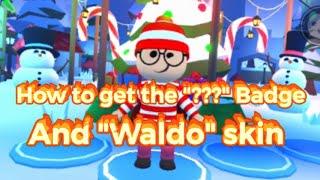 How to get the "???" Badge & Waldo skin in DropBlox (Roblox)