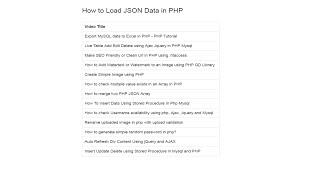 How to load data from json file in php