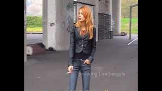 Theresa 4 - Smoking in Miss Sixty Leather Pants