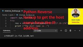 Python Reverse lookup to get the host name from the IP address