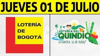 Resultados Lotería de BOGOTÁ y QUINDÍO Jueves 1 de Julio 2021 | PREMIO MAYOR 