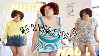 HUGE Spring Clothing Haul *PLUS SIZE* (thrifted, shein, target) trendy looks on a size 22