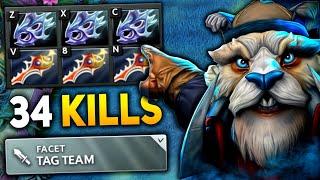 Max Attack Speed Tusk Level 30 +3 Divine 34 Kills One Shot | Dota 2 Gameplay