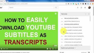 [UPDATE] Easily Download YouTube Subtitles as Transcripts
