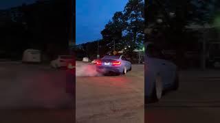 BMW M4 F82 S55 sound, Donut and HUGE BURNOUT #bmw #m4 #f82 #shorts #burnout #drift #donut #exhaust