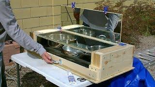 DIY Advanced Solar Oven! Fully Insulated "No Turn" Solar Oven! (real wood, glass and mirror!) 350F+