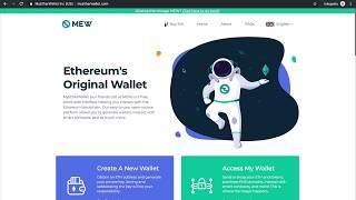 Ethereum Wallet Erstellen Bei MyEtherWallet | Ethereum Adresse Anlegen