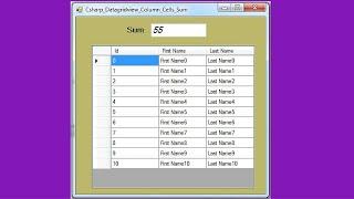 C# Tutorial - How To Get The Sum Of DataGridView Column Values Using C# [ With Source Code ]