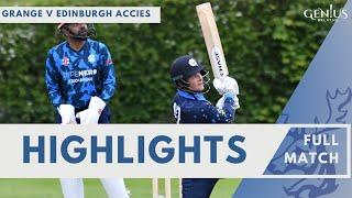 HIGHLIGHTS | Genius Grange v Edinburgh Accies | Masterton T20 Trophy